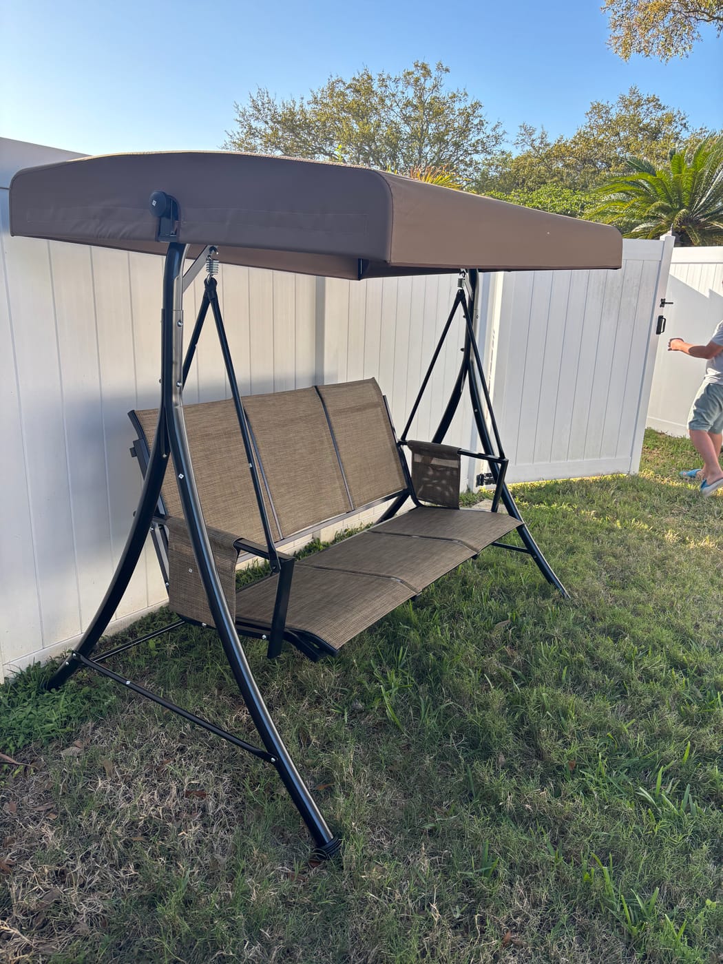 Three-Seat Patio Swing assembled by First Choice Assembly